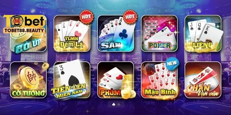 Các tựa game bài trực tuyến tại TOBET88